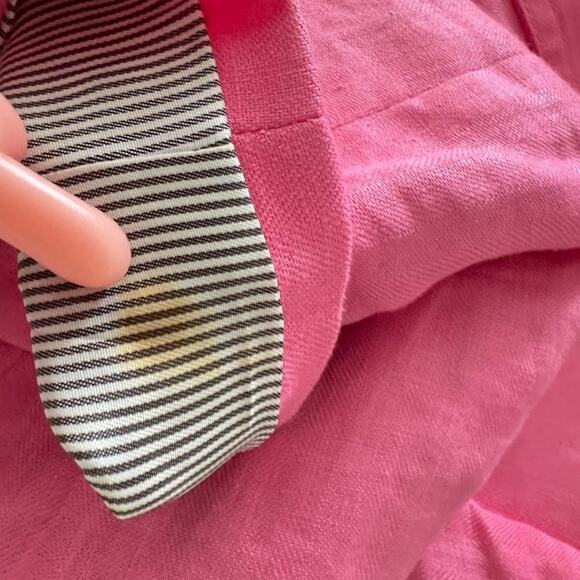 J Crew Womens 100% Linen Blazer Jacket Size 4 Pink Preppy Coastal Chic Office - Picture 10 of 12